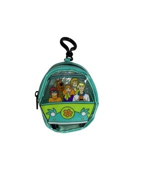 Scooby Doo & Gang Mystery Machine Plastic Zip Around Coin Bag Charm NEW